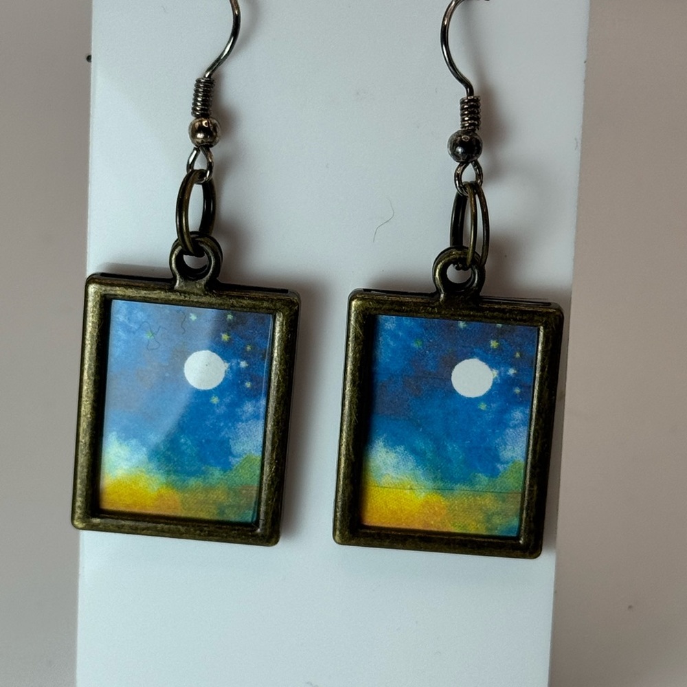 Celestial Sky Rectangular Earrings